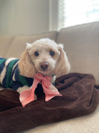 Red plaid dog bow